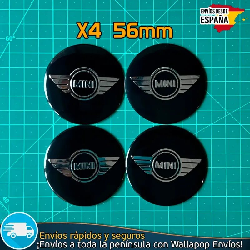 X4 Emblemas Mini Cooper 56mm Pegatinas Tapacubos