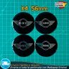 X4 Emblemas Mini Cooper 56mm Pegatinas Tapacubos