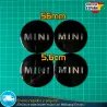 X4 Emblemas Mini Cooper Negro 56mm Pegatinas Tapacubos