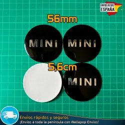 X4 Emblemas Mini Cooper Negro 56mm Pegatinas Tapacubos