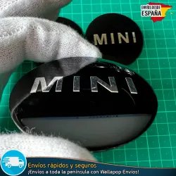 X4 Emblemas Mini Cooper Negro 56mm Pegatinas Tapacubos