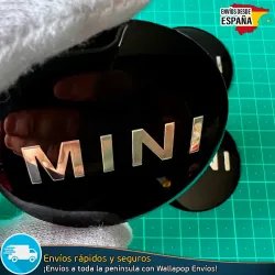 X4 Emblemas Mini Cooper Negro 56mm Pegatinas Tapacubos