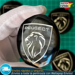 X4 Emblemas Peugeot negro 56mm Pegatinas Tapacubos Bujes