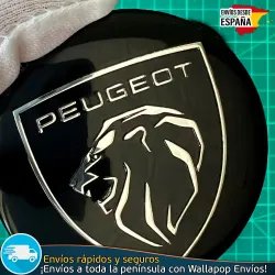 X4 Emblemas Peugeot negro 56mm Pegatinas Tapacubos Bujes