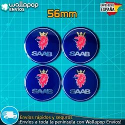 X4 Emblemas Saab 56mm Pegatinas Tapacubos Llantas