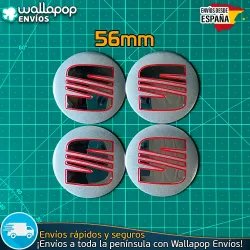 X4 Emblemas Seat 56mm Pegatinas Tapacubos Llantas