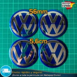 X4 Emblemas Volkswagen 56mm Pegatinas Tapacubos