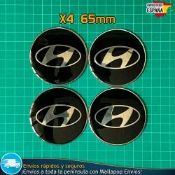 X4 Emblemas Hyundai 65mm Pegatinas Tapacubos Tapas