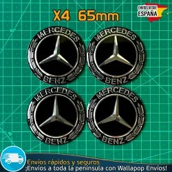 X4 Emblemas Mercedes Benz 65mm Pegatinas Tapacubos