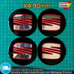 X4 Emblemas Seat 90mm Tapacubos Pegatinas Llantas