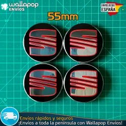 X4 Tapacubos Seat 55mm Emblemas Tapas Bujes Llantas