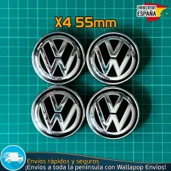 4 Tapacubos Volkswagen 55mm Tapa Buje 6C0601171XQI