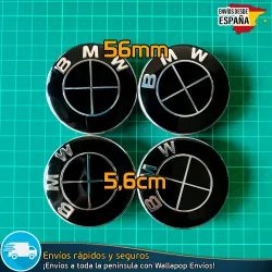 X4 Tapacubos BMW 56mm Emblemas Tapas de Llantas