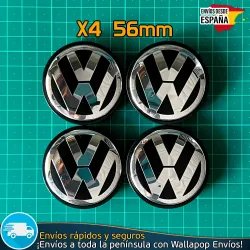 4 Tapacubos Volkswagen 56mm Tapa Buje 1J0601171XRW