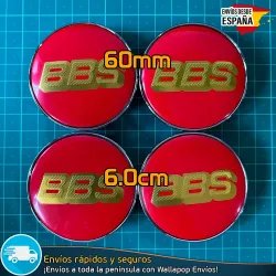 X4 Tapacubos BBS 60mm Emblemas Tapas de Llantas