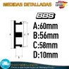 X4 Tapacubos BBS 60mm Emblemas Tapas de Llantas