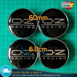 X4 Tapacubos OZ Black 60mm Emblema Llantas