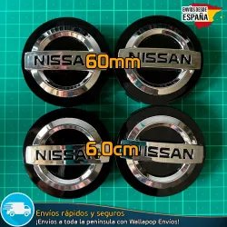 X4 Tapacubos Nissan 60mm 3D Emblemas Llantas Bujes