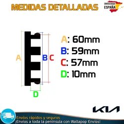 X4 Tapabujes KIA 60mm Tapacubos Emblemas llantas