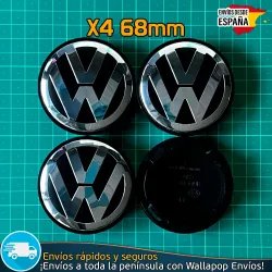 4 Tapacubos Volkswagen 68mm Tapas Bujes 7L6601149B