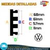 4 Tapacubos Volkswagen 68mm Tapas Bujes 7L6601149B