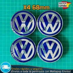 X4 Tapacubos Volkswagen 68mm Tapas de Llantas Bujes