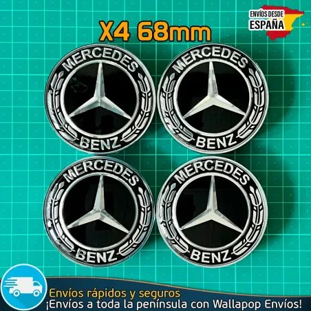 X4 Tapacubos Mercedes-Benz 68mm Tapas de Llantas