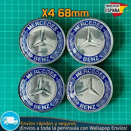 X4 Tapacubos Mercedes-Benz 68mm Tapas de Llantas