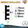 4 Tapacubos Mercedes Benz 75mm Tapas Bujes Llantas