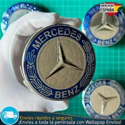 4 Tapacubos Mercedes Benz 75mm Tapas Bujes Llantas