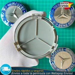 4 Tapacubos Mercedes Benz 75mm Tapas Bujes Llantas