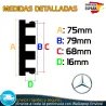 4 Tapacubos Mercedes Benz 75mm Tapas Bujes Llantas