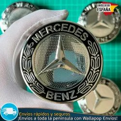 4 Tapacubos Mercedes Benz 75mm Tapas Bujes Llantas