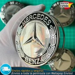 4 Tapacubos Mercedes Benz 75mm Tapas Bujes Llantas