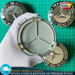 4 Tapacubos Mercedes Benz 75mm Tapas Bujes Llantas