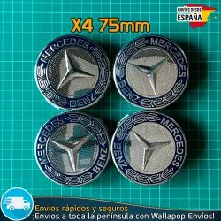 4 Tapacubos Mercedes Benz 75mm Tapas Bujes Llantas