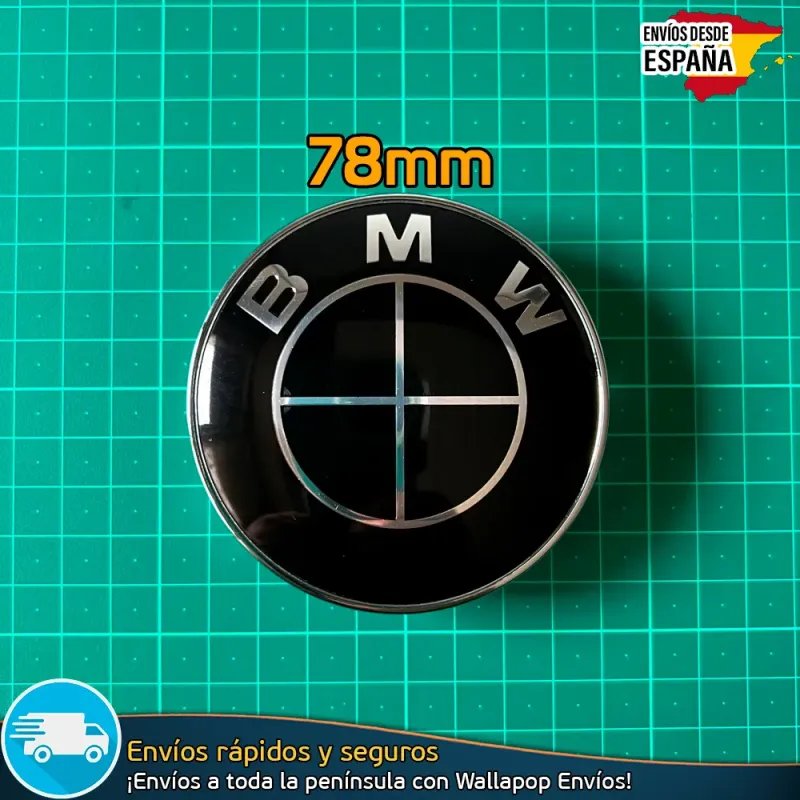 Emblema BMW 78mm maletero o laterales Negro Emblema BMW 78mm maletero o laterales Negro
