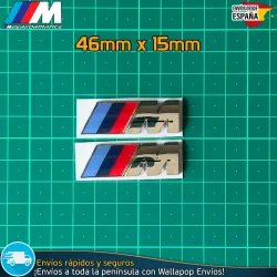 X2 Emblemas adhesivos Aletas M Motorsport BMW 46X15mm