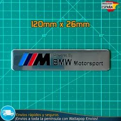 Emblema Logo Powered by BMW M Motorsport Metálico