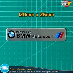 Emblema Logo Powered by BMW M Motorsport Metálico