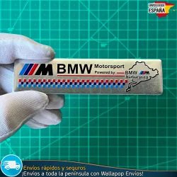 Emblema Logo Powered by BMW M Motorsport Metálico