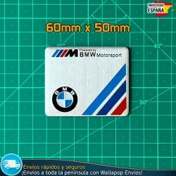 Emblema Logo Powered by BMW M Motorsport Metálico