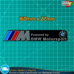 Emblema Logo Powered by BMW M Motorsport Metálico