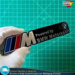 Emblema Logo Powered by BMW M Motorsport Metálico