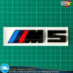 Emblema BMW M5 Motorsport Logo Maletero Insignia negro brillo