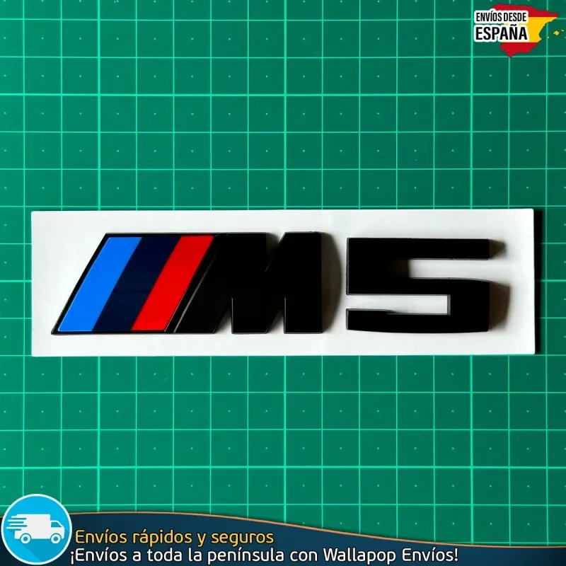 Emblema BMW M5 Motorsport Logo Maletero Insignia negro mate