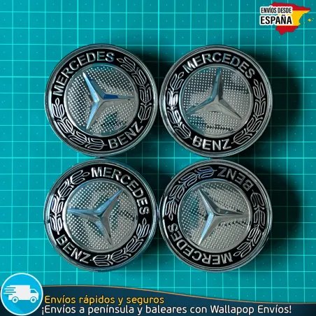 X4 Tapacubos Mercedes-Benz 68mm Tapas de Llantas