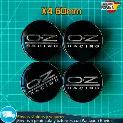 X4 Tapacubos OZ Black 60mm Emblema Llantas