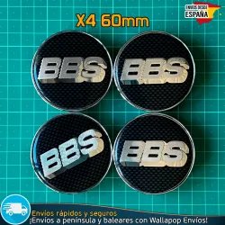 X4 Tapacubos BBS 60mm Cubrebujes Emblemas Llantas