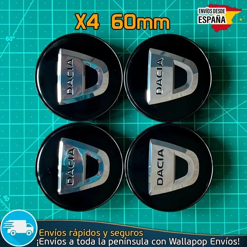 X4 Tapabujes Dacia 60mm Tapacubos Emblemas Llantas